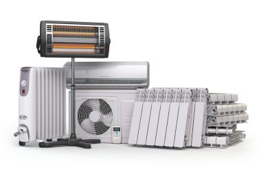 Heating devices and climate equipment.  Heating household applia clipart