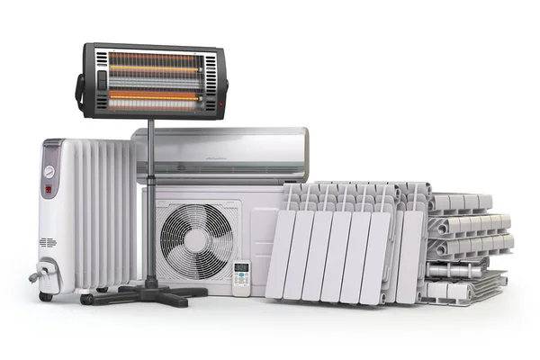 Θέρμανσης συσκευές και εξοπλισμό κλιματισμού. Θέρμανση των οικιακών applia — Φωτογραφία Αρχείου