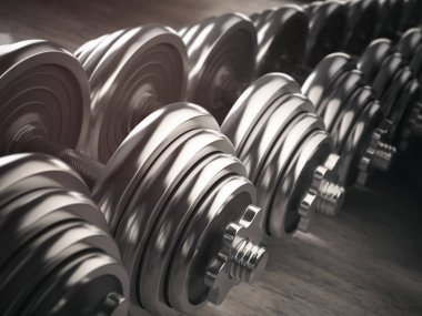 Spor salonundaki dambıllar..