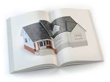 Taslak evin. Dergi inşaat, archit kavramı