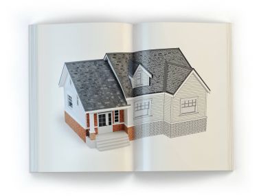 Taslak evin. Dergi inşaat, archit kavramı