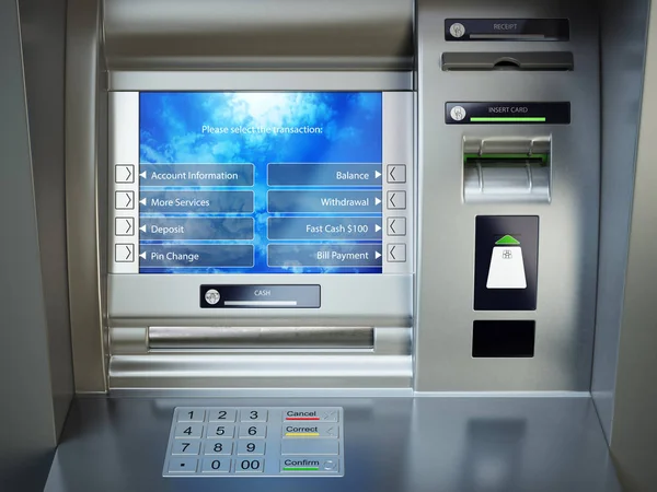ATM machine. Automated teller bank cash machine.