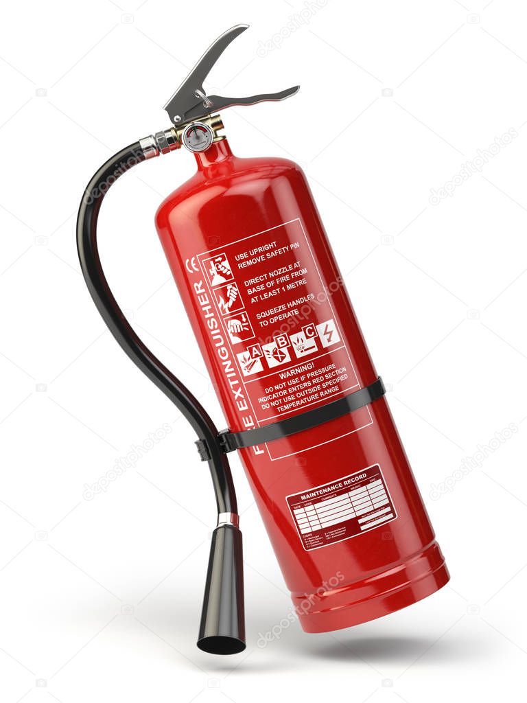 Fire extinguisher isolated on white background.