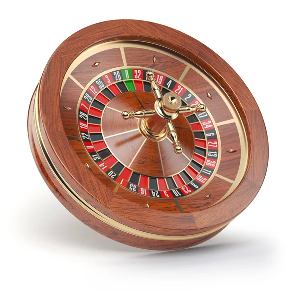 Casino roulette wiel geïsoleerd op witte achtergrond. — Stockfoto