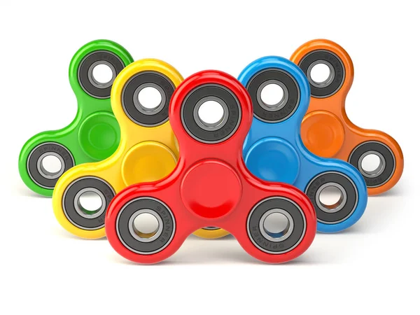 Grupa fidget palec spinner stresu, lęku relief zabawka isolat — Zdjęcie stockowe