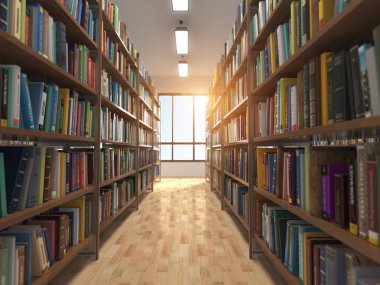 Kitap ve kitaplık Kütüphane yığınları.