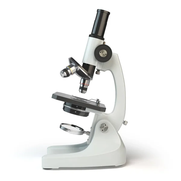 Микроскоп на белом фоне. — стоковое фото