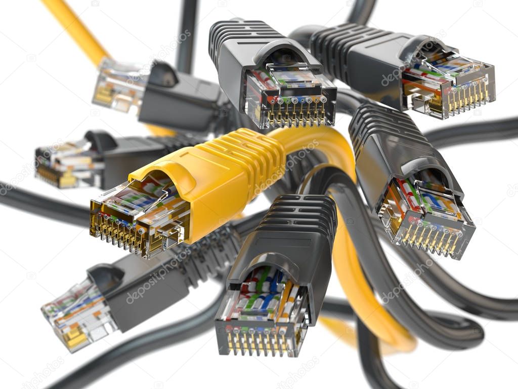 Computer network LAN cables rj45.  Iternet connections choice co