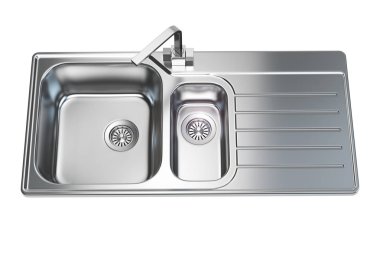 mutfak lavabo üzerinde izole beyaz arka plan.