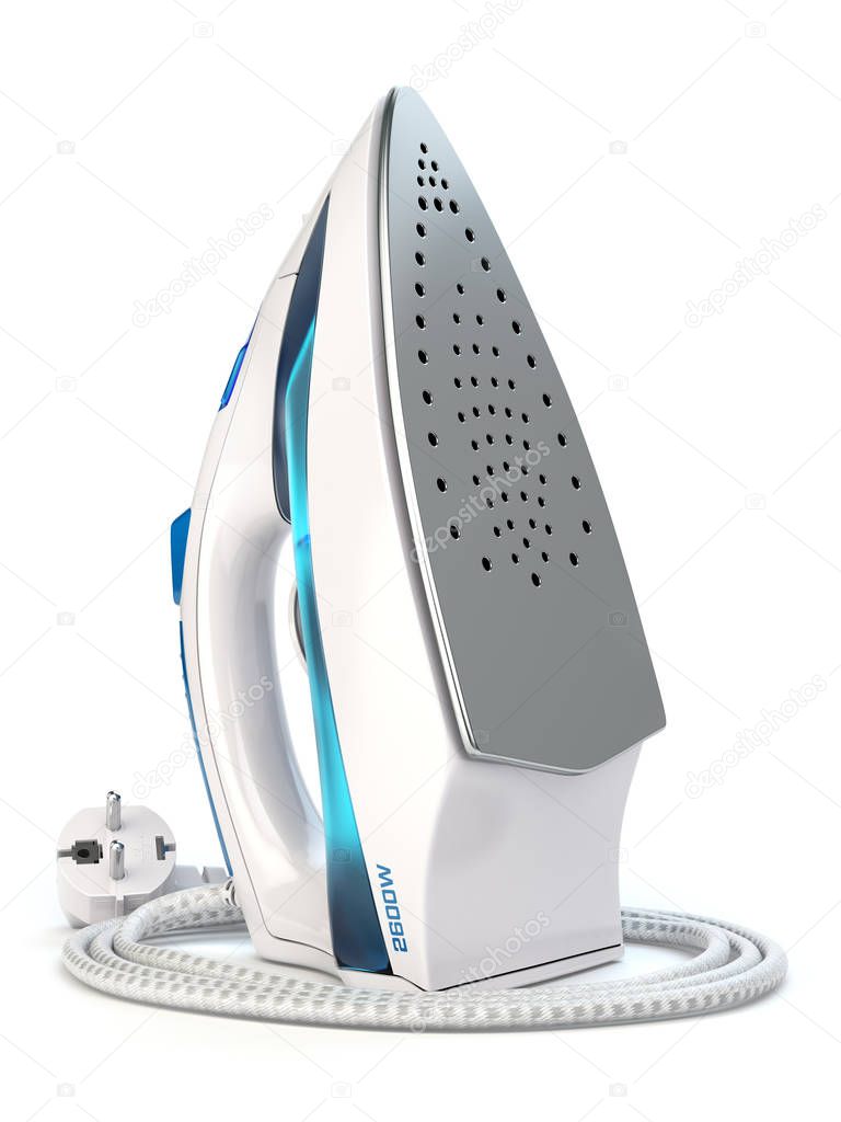 Steam iron isolated on white background.