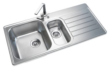 mutfak lavabo üzerinde izole beyaz arka plan.