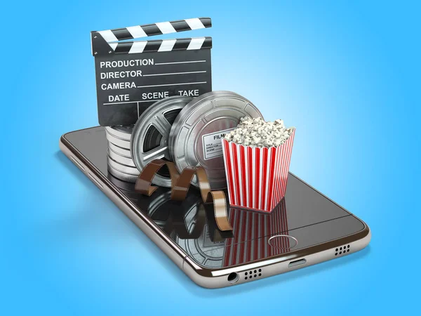 Mobile phone application for creating, seeing end editing video — Stock Photo, Image