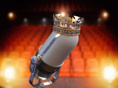 Klasik mikrofon ve kral tacı. Müzik ödülü, en iyi konser 