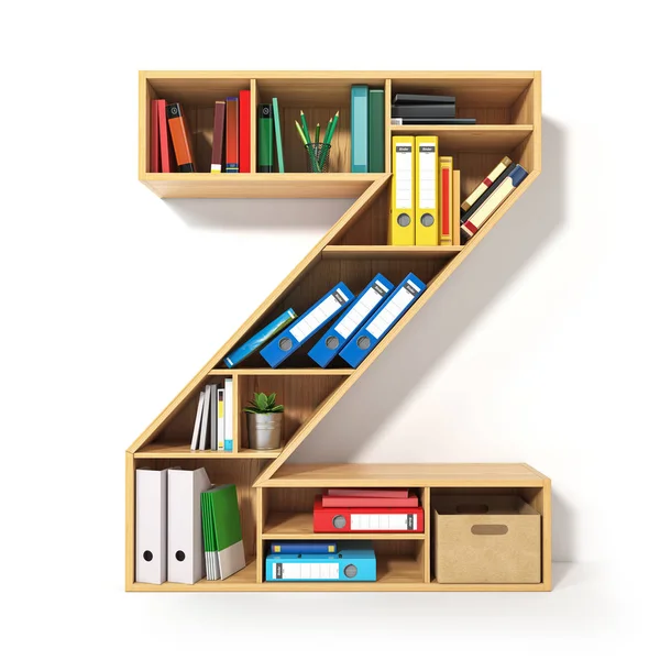 Letter Z. Alphabet in the form of shelves with file folder, bind — ストック写真