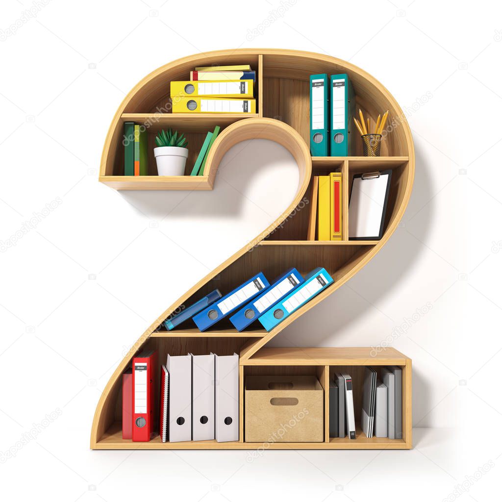 Number 2. Alphabet in the form of shelves with file folder, bind