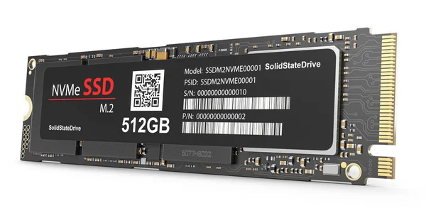 Ssd M2ディスクドライブは白い背景に隔離されています. — ストック写真