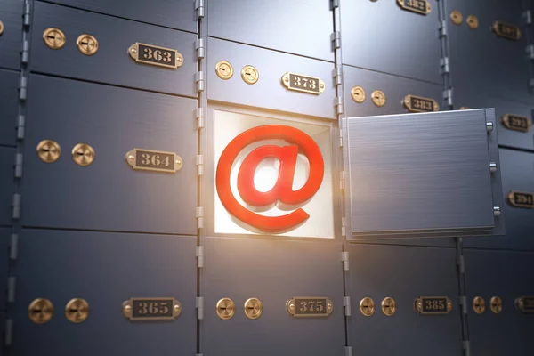 E-mail security and protection internet concept. Sign of email w