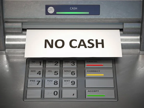 No cash in ATM machine. Technical problems. 3d illustration — Stock Photo, Image