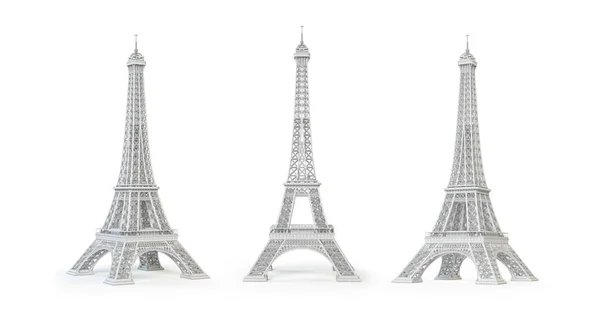 Bílá Eiffelova věž izolovaná. — Stock fotografie