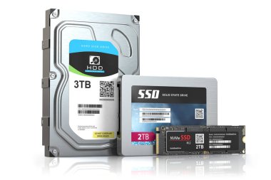 Sabit disk sürücüsü hdd, sağlam durum sürücüsü ssd ve sssd m2 izole o