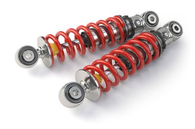 Shock absorber car isolated on white background. Auto parts and spare. 3d illustration clipart