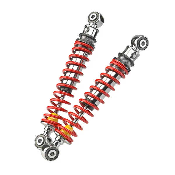 Shock Absorber Car Isolated White Background Auto Parts Spare Illustration — Stock Photo, Image