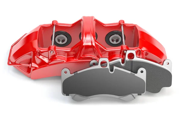 Autófékek Piros Kaliberű Párna Dsk Fékrendszer Alkatrészei Illusztráció — Stock Fotó