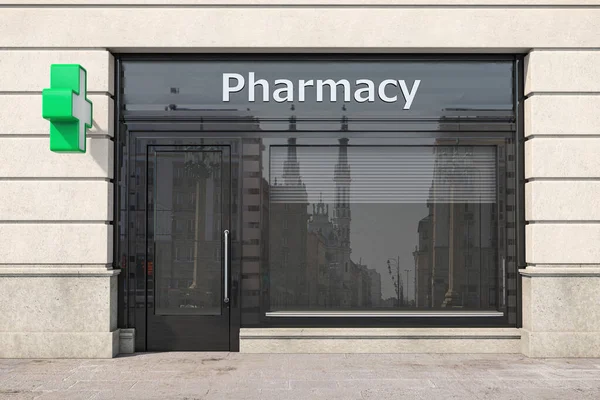 Pharmacy Store Drugstore Exterior Design Illustration — Stock Photo, Image