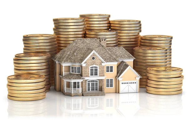 Sparar Pengar För Att Köpa Ett Hus Till Familjen Fastighetsinvesteringar — Stockfoto
