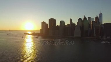Renk vurdu Manhattan Merkez ilçe günbatımı hava