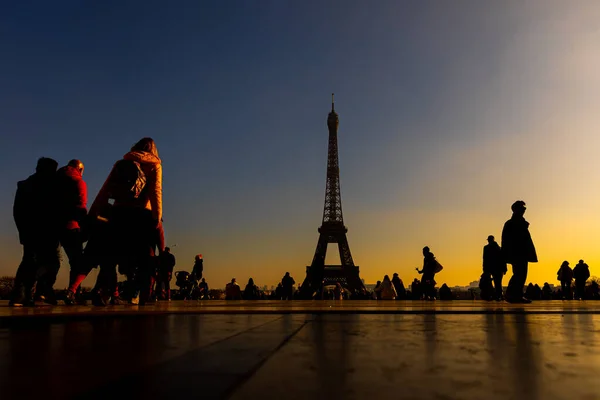 Torre Eiffel Atardecer París Francia Fondo Viaje — Foto de Stock