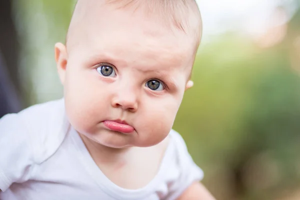 Beautiful Angry Cute Baby Girl Royalty Free Stock Photos