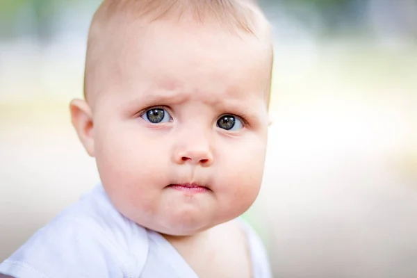 Beautiful Angry Cute Baby Girl Stock Image