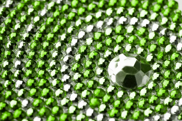 Texture verde e argento con cristalli — Foto Stock