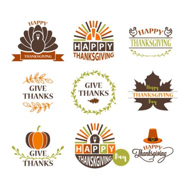 Mutlu Şükran günü logoları