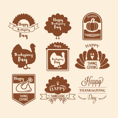 Mutlu Şükran günü logoları
