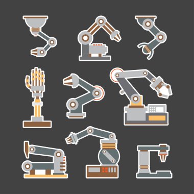 Robot savaş silahları Icons set 