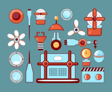 Robot savaş silahları Icons set 