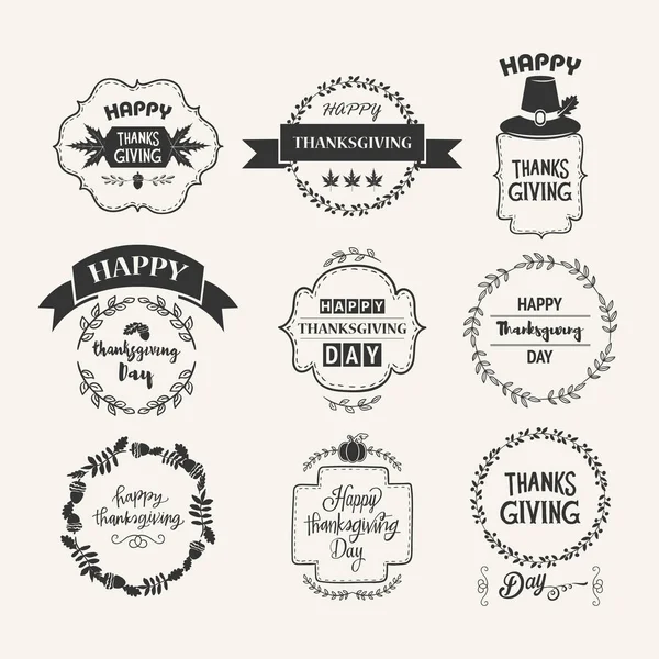 Modelos de logotipo felizes dia de ação de Graças —  Vetores de Stock
