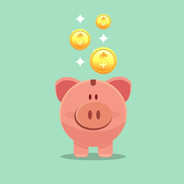 Money box pig — Stock Vector