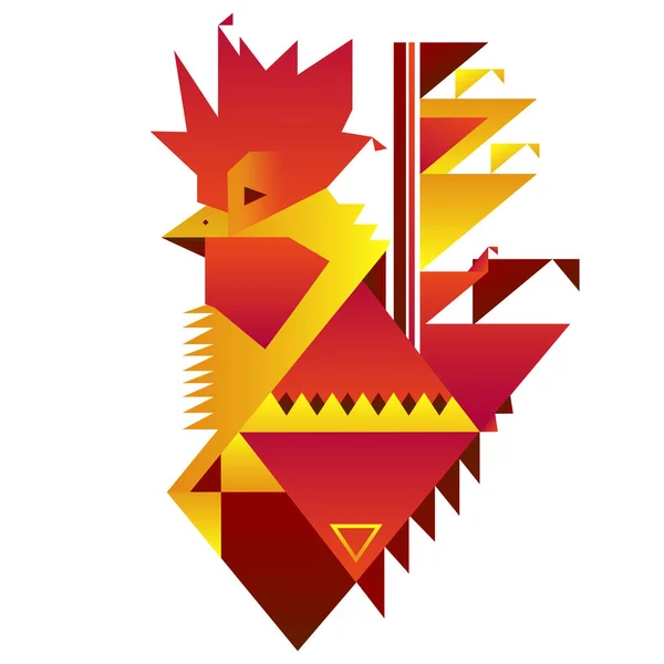 至 2017 年的抽象公鸡符号 — 图库矢量图片