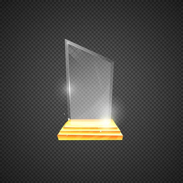 Premios trofeo de vidrio vacío — Vector de stock