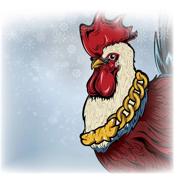Стиль Cock SWAG с золотой цепью Лицензионные Стоковые Иллюстрации