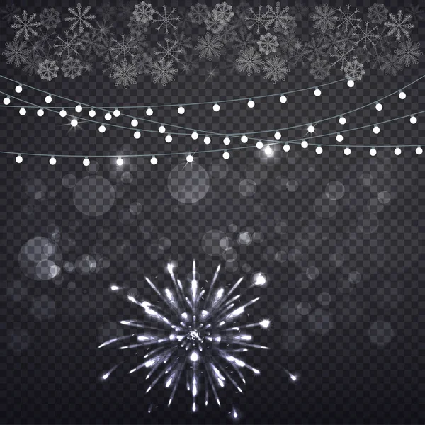 Chute Noël brillant transparent — Image vectorielle