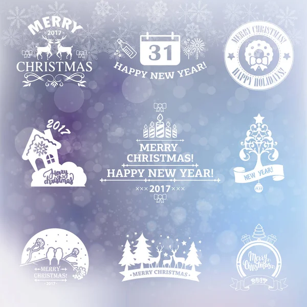 Grote set label kerst — Stockvector