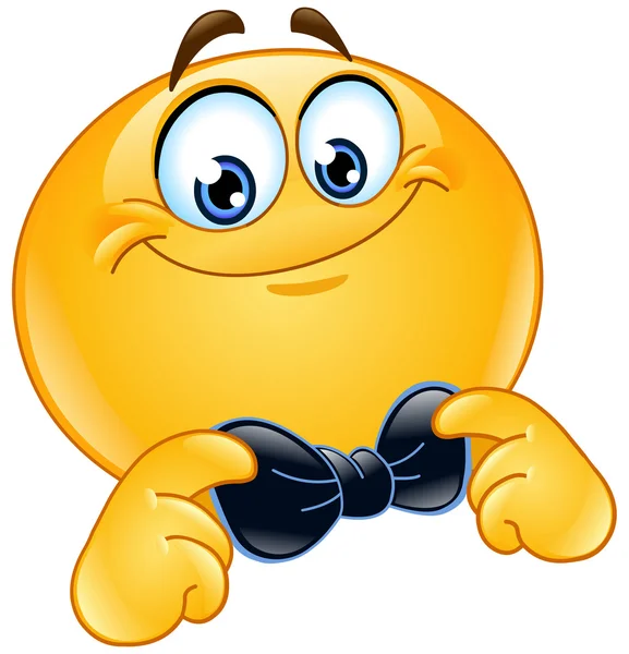 Emoticon with bow tie — Stock vektor