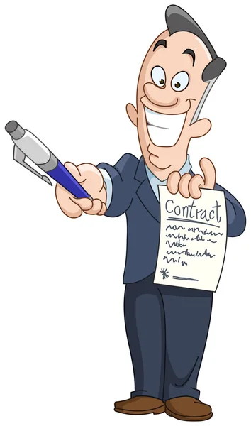 Homme d'affaires titulaire d'un contrat — Image vectorielle