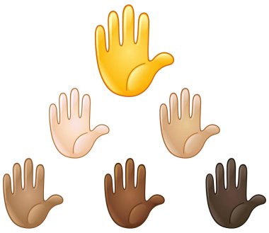 Yükseltilmiş el emoji