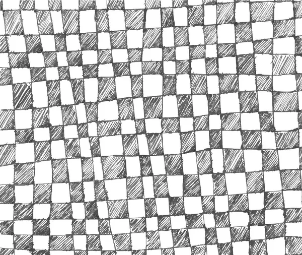 Hand drawn checkered pattern Stock Illustration
