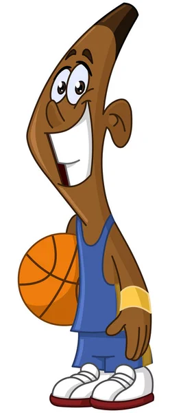 Joueur de basket noir tenant le ballon — Image vectorielle